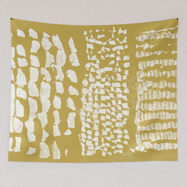 Item preview, Three Grains Textured Monoprint - Saffron + Snow designed and sold by Irene Estelle.