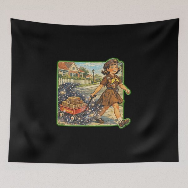 Item preview, Space Brownie Scout — Retro Dark-Humor Cartoon designed and sold by Nacho Average Designs.