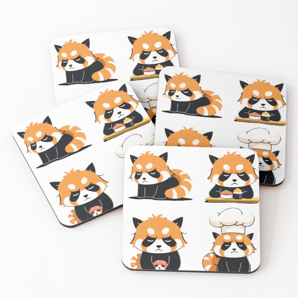 Item preview, Grumpy Red Panda Sushi Sticker Pack designed and sold by The Grumpy Pet Club.