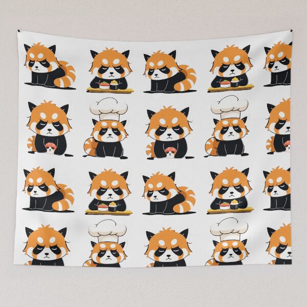 Item preview, Grumpy Red Panda Sushi Sticker Pack designed and sold by The Grumpy Pet Club.
