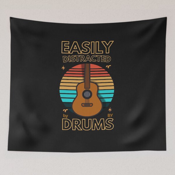 Item preview, Easily Distracted by Drums Vintage Sunset Design designed and sold by Joyful-Pixel.