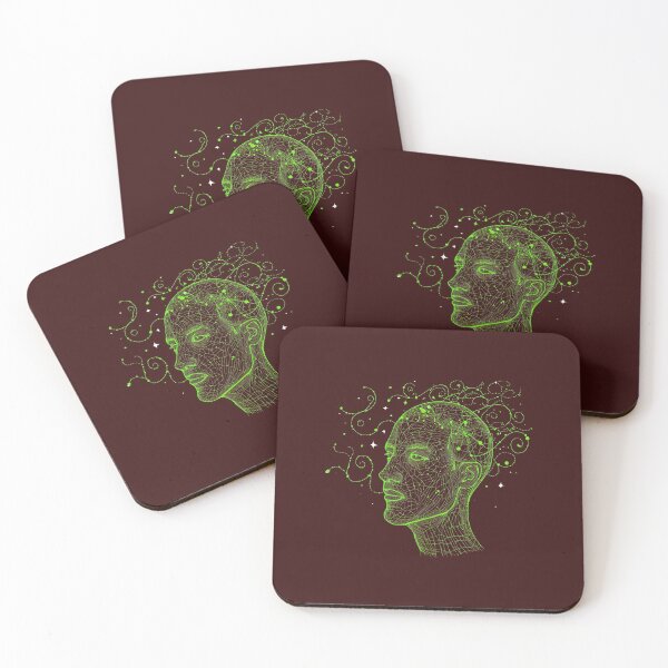 Item preview, Cybernetic Green Wireframe Human Head Profile designed and sold by CiNi13.