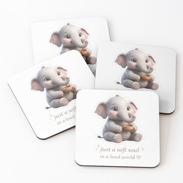 Item preview, Soft Soul Elephant – Just a Soft Soul in a Loud World Cute Aesthetic Design designed and sold by SoulTalebyPooja.