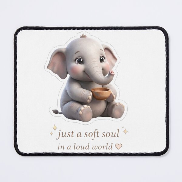 Item preview, Soft Soul Elephant – Just a Soft Soul in a Loud World Cute Aesthetic Design designed and sold by SoulTalebyPooja.