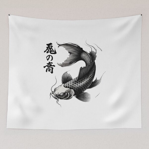 Item preview, Monochrome Zen Koi Fish Tattoo Art designed and sold by TshirtsOnline-.