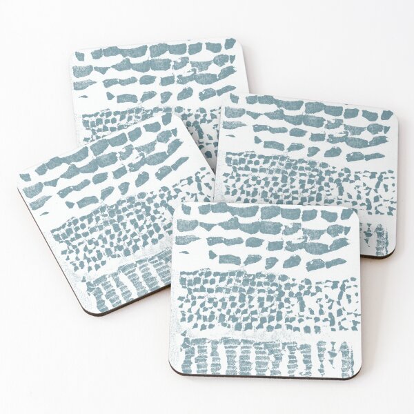 Item preview, Three Grains Textured Monoprint - Snow + Peacock designed and sold by Irene Estelle.