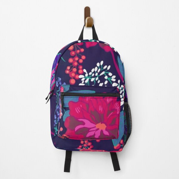 Item preview, Moody Midnight Botanical - Dark Floral with Pink Berries & Blooms Art designed and sold by Siriusvibes.