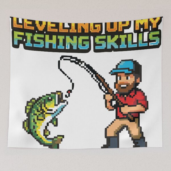 Item preview, Leveling Up My Fishing Skills – Funny Pixel Art Fishing Gamer Shirt, Gift for Fisherman Who Games designed and sold by BambaKchula.