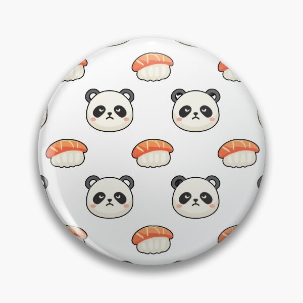 Item preview, Grumpy Panda Sushi Seamless Pattern Black designed and sold by The Grumpy Pet Club.