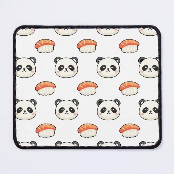 Item preview, Grumpy Panda Sushi Seamless Pattern Black designed and sold by The Grumpy Pet Club.