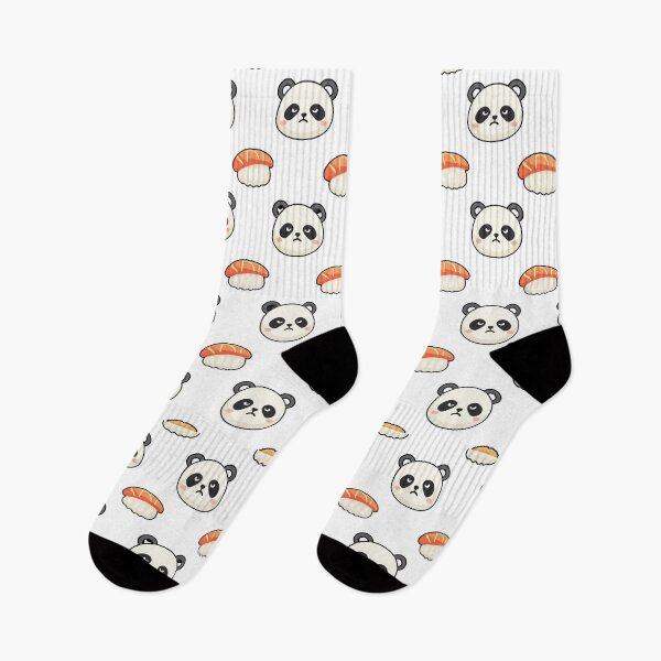 Item preview, Grumpy Panda Sushi Seamless Pattern Black designed and sold by The Grumpy Pet Club.