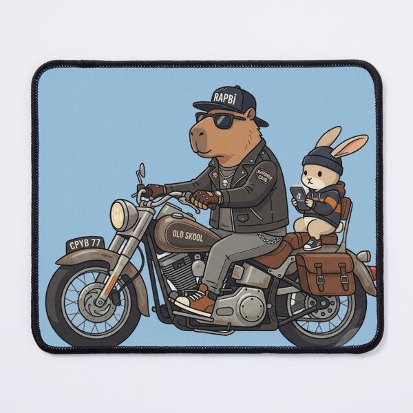 Item preview, Capybara Biker Crew – Retro Motorcycle Adventure designed and sold by Dogandesighn.