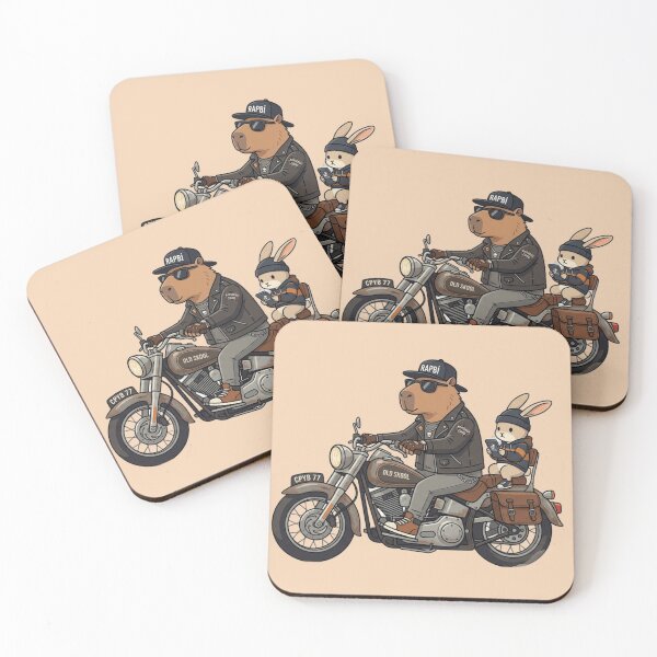 Item preview, Capybara Biker Crew – Retro Motorcycle Adventure designed and sold by Dogandesighn.