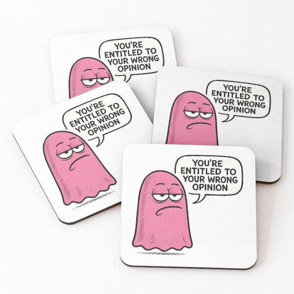 Item preview, Funny Pink Ghost You’re Entitled To Your Wrong Opinion Cute Spooky Sarcastic Humor Design designed and sold by André Botes.