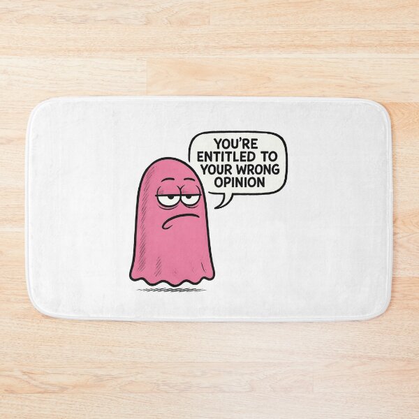 Item preview, Funny Pink Ghost You’re Entitled To Your Wrong Opinion Cute Spooky Sarcastic Humor Design designed and sold by André Botes.