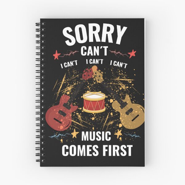 Item preview, Sorry Can’t Music Comes First Funny Musician Guitar Drum Design designed and sold by Joyful-Pixel.