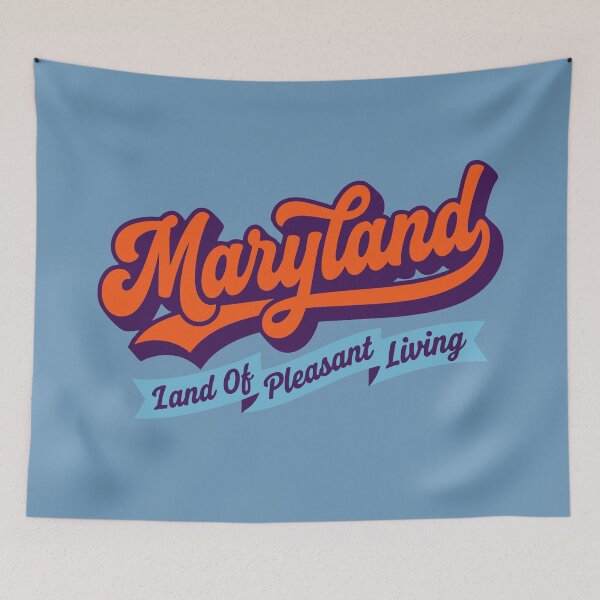 Item preview, Vintage Maryland Pride: Land Of Pleasant Living Retro Script designed and sold by Cozy-Old-Pub.