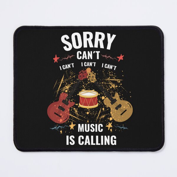 Item preview, Sorry Can’t Music Is Calling Funny Musician Guitar Drum Design designed and sold by Joyful-Pixel.