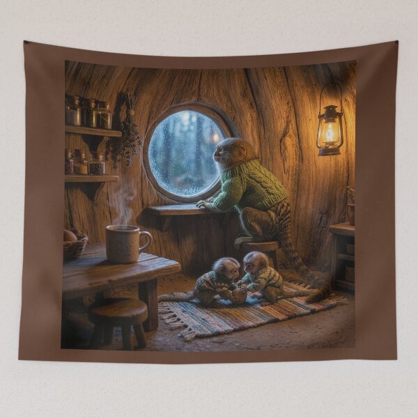 Item preview, Pygmy Marmoset Family in Their Hollow Log Home designed and sold by Tridentulus.