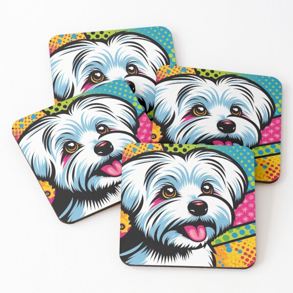 Item preview, Colorful Maltese – Retro Pop Emblem designed and sold by Dogandesighn.