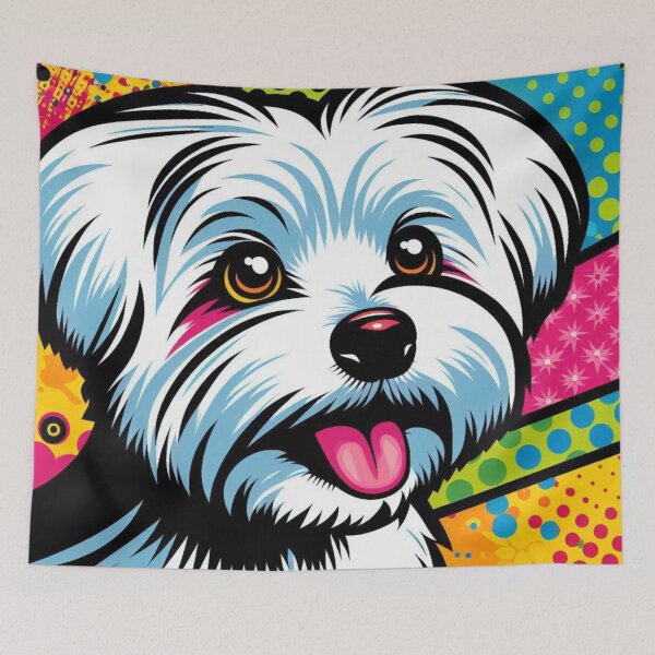 Item preview, Colorful Maltese – Retro Pop Emblem designed and sold by Dogandesighn.