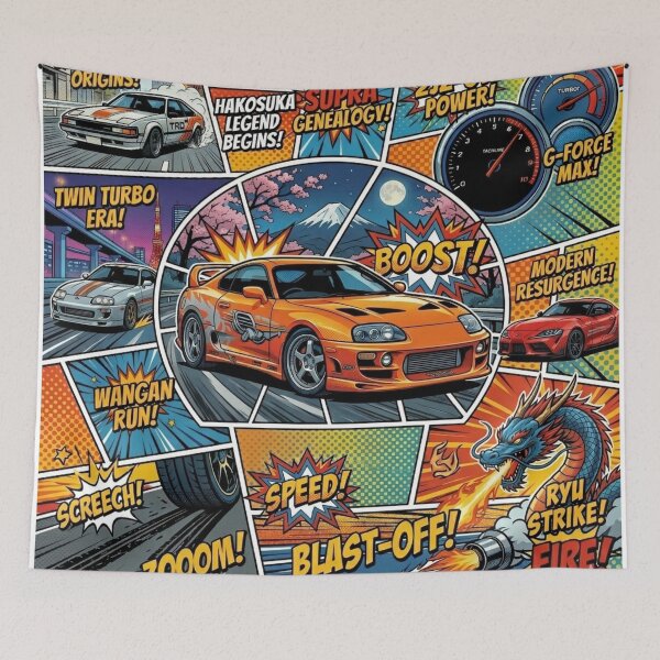 Item preview, Toyota Supra Pop Art Comic – 2JZ Twin Turbo Performance Design designed and sold by GT Garage.