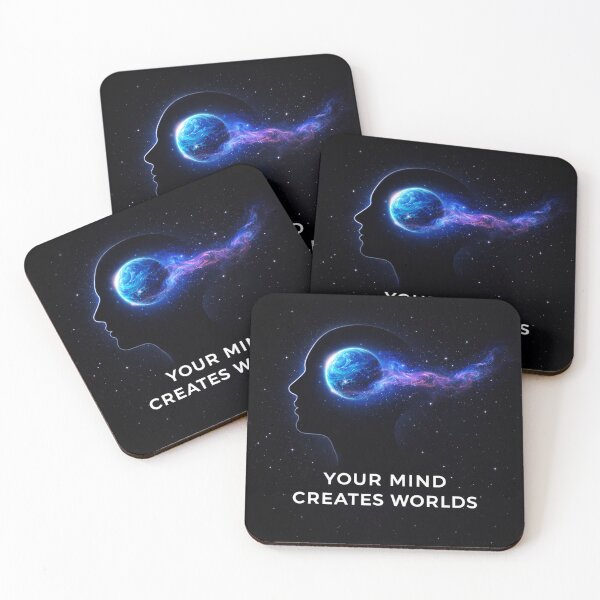Item preview, Your Mind Creates Worlds Cosmic Motivation Art designed and sold by AbstractAuraArt.