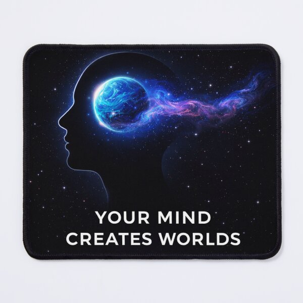 Item preview, Your Mind Creates Worlds Cosmic Motivation Art designed and sold by AbstractAuraArt.