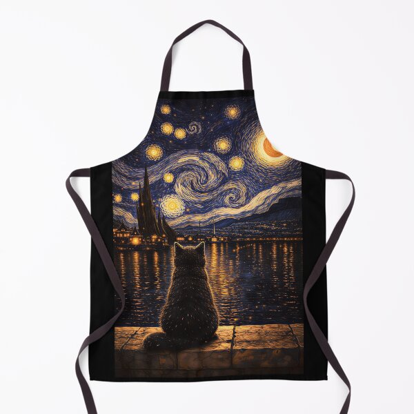Item preview, Tuxedo Cat Starry Night Van Gogh Cat  designed and sold by gear-posters.
