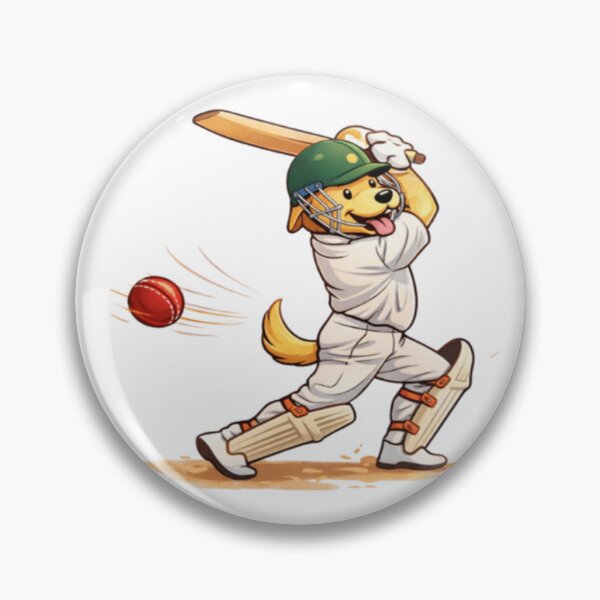 Item preview, Australian Cricket Labrador Batter Cartoon designed and sold by PawPrintCustom.
