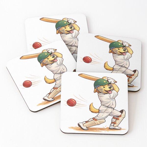 Item preview, Australian Cricket Labrador Batter Cartoon designed and sold by PawPrintCustom.