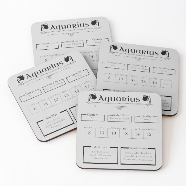Item preview, Aquarius Character Sheet - Zodiac x Dungeons & Dragons designed and sold by ShopStellar.