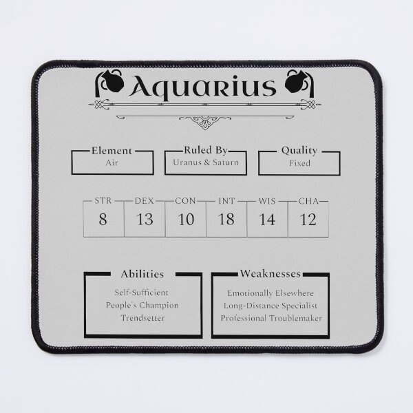 Item preview, Aquarius Character Sheet - Zodiac x Dungeons & Dragons designed and sold by ShopStellar.
