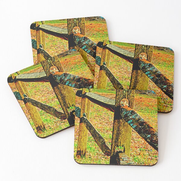 Item preview, Wooden Slab Fence Along a Country Roadside, Digital Illustration designed and sold by AMacGPhilly.