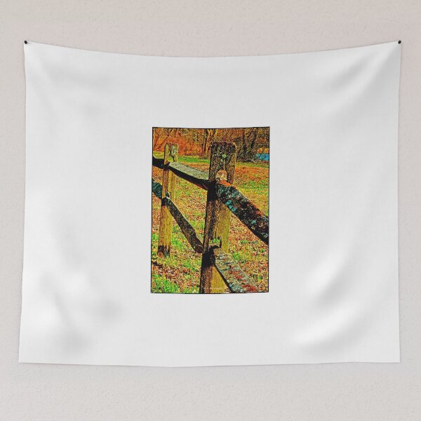 Item preview, Wooden Slab Fence Along a Country Roadside, Digital Illustration designed and sold by AMacGPhilly.