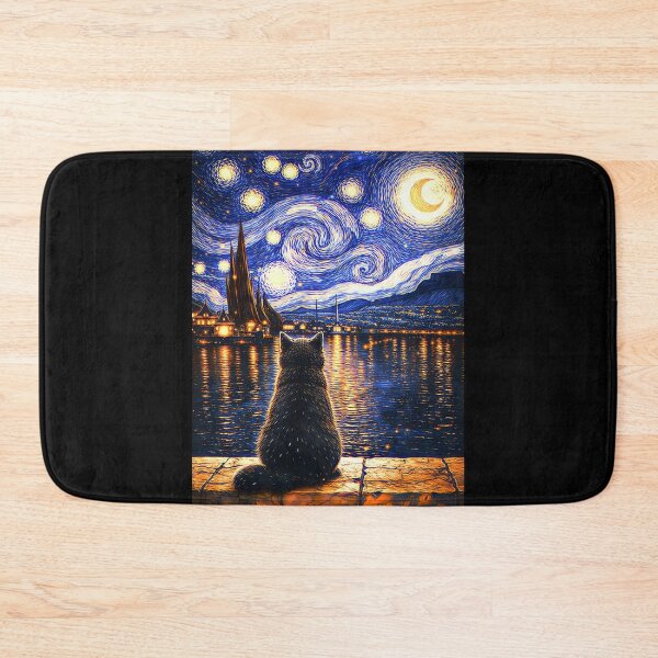 Item preview, Tuxedo Cat Starry Night Van Gogh Cat  designed and sold by gear-posters.