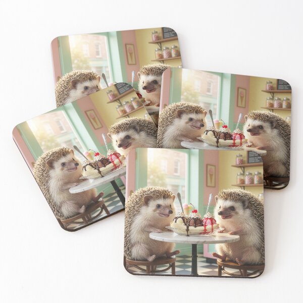 Item preview, Happy Hedgehogs Share a Banana Split  designed and sold by Tridentulus.