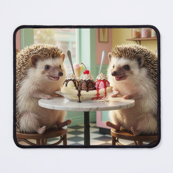 Item preview, Happy Hedgehogs Share a Banana Split designed and sold by Tridentulus.