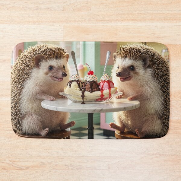 Item preview, Happy Hedgehogs Share a Banana Split  designed and sold by Tridentulus.