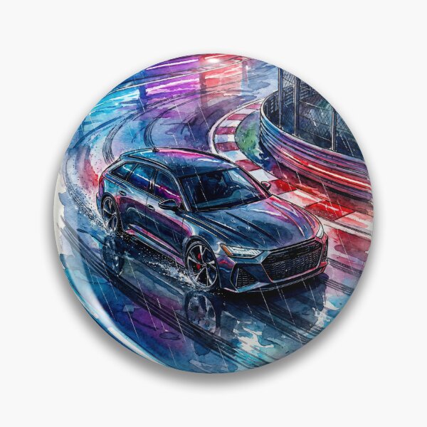 Item preview, Artistic watercolor of dynamic sports wagon on a wet track designed and sold by RevUpDesign.