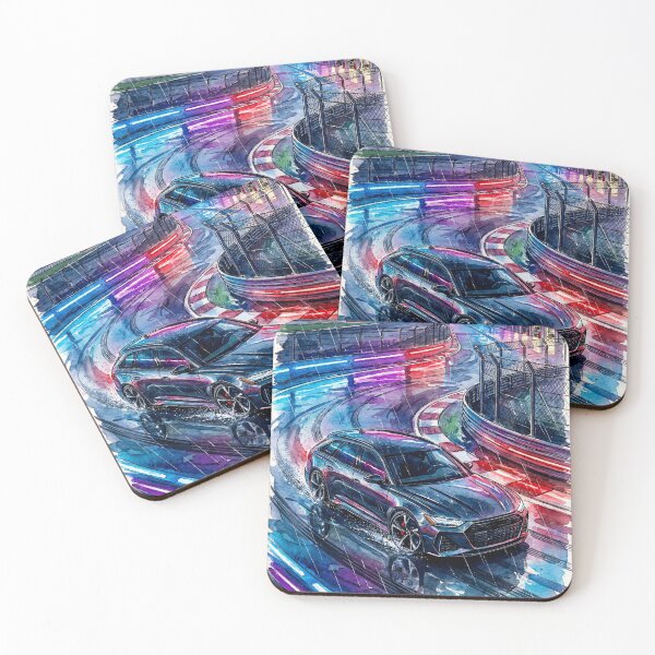 Item preview, Artistic watercolor of dynamic sports wagon on a wet track designed and sold by RevUpDesign.