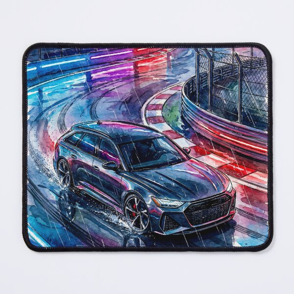 Item preview, Artistic watercolor of dynamic sports wagon on a wet track designed and sold by RevUpDesign.