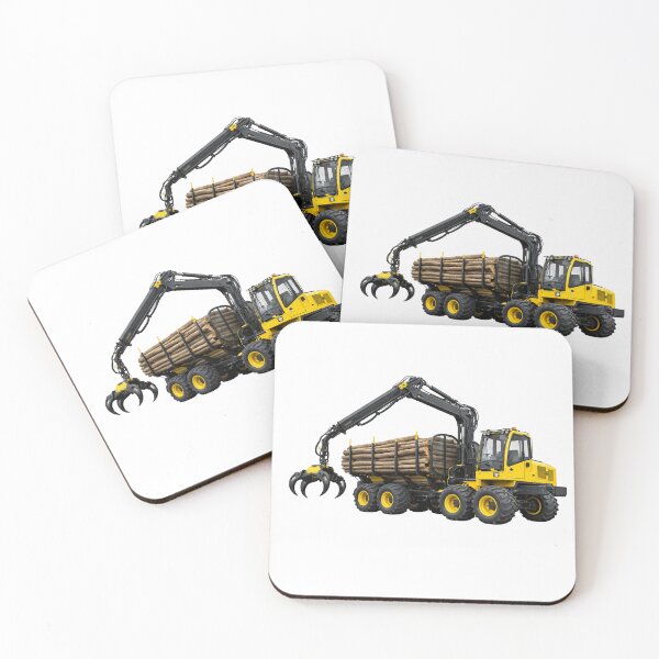 Item preview, Heavy Duty Forest Forwarder with Timber Load – Logging Machinery Illustration designed and sold by Radekku.