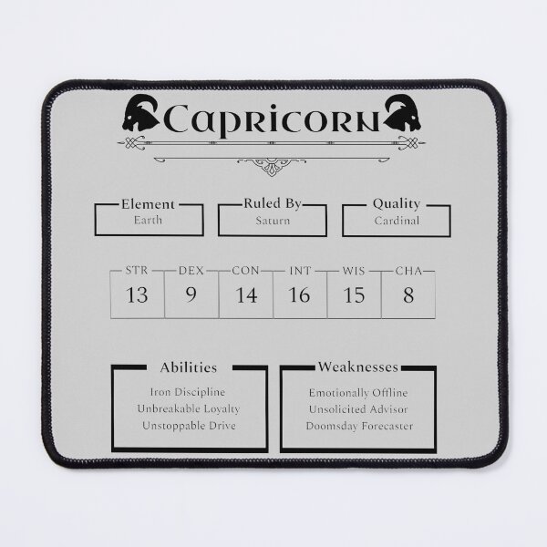 Item preview, Capricorn Character Sheet - Zodiac x Dungeons & Dragons designed and sold by ShopStellar.