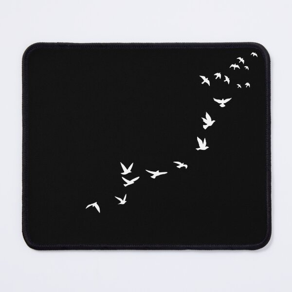 Item preview, Minimalist White Birds Flight Silhouette, Aesthetic Birds in Motion Black & White designed and sold by Like it.