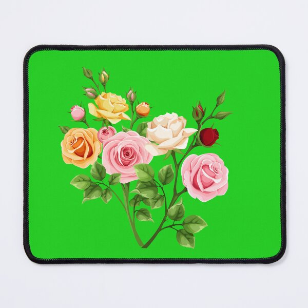 Item preview, Colorful Rose Garden Bouquet - Elegant Pink, Yellow, and Cream Roses designed and sold by SolutionsArt.
