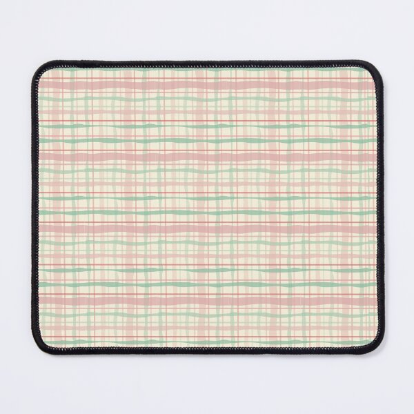 Item preview, Hand Drawn Cottagecore Plaid Pattern Pink and Green designed and sold by KateKeoganDesign.