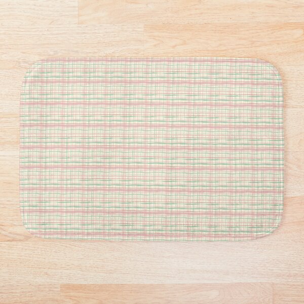 Item preview, Estampado a cuadros estilo cottagecore dibujado a mano en rosa y verde. designed and sold by KateKeoganDesign.