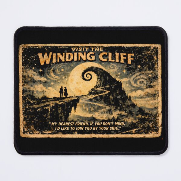 Item preview, Winding Spiral Cliff Spooky Retro Travel Postcard Worn designed and sold by agearb.