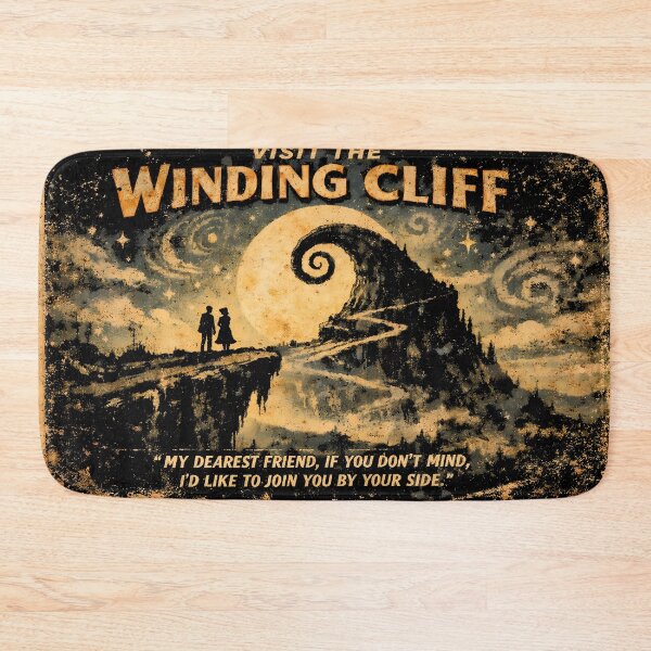 Item preview, Winding Spiral Cliff Spooky Retro Travel Postcard Worn designed and sold by agearb.